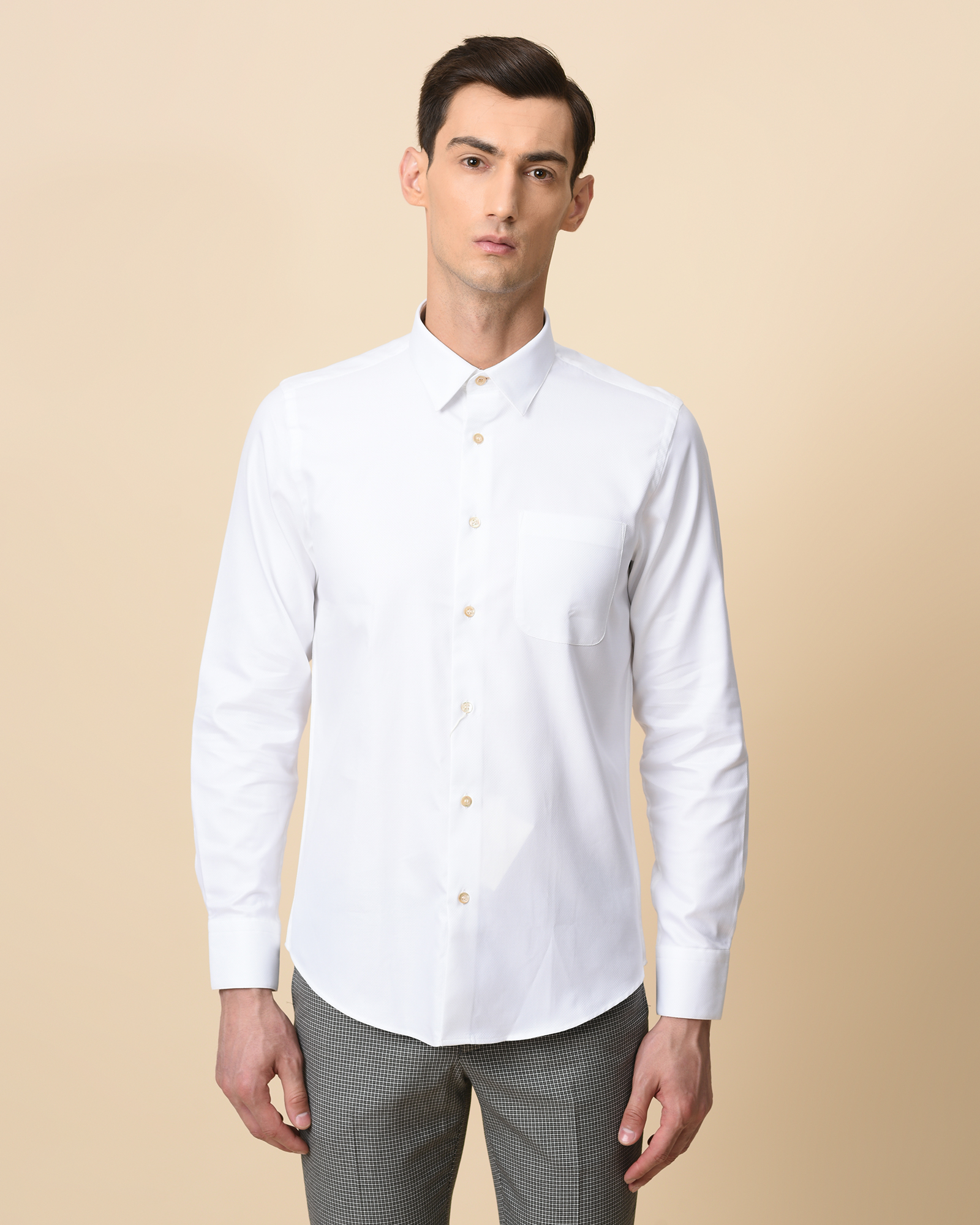 Cotton White Smart Fit Shirt