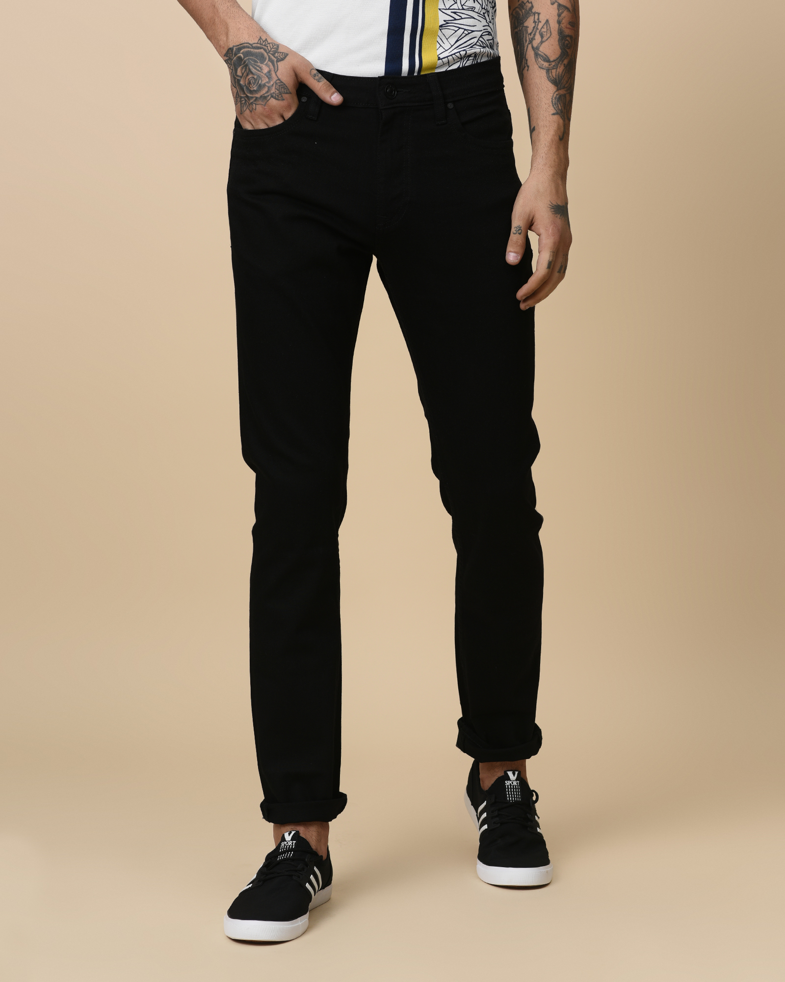 Jet Black Relaxed Fit Jeans