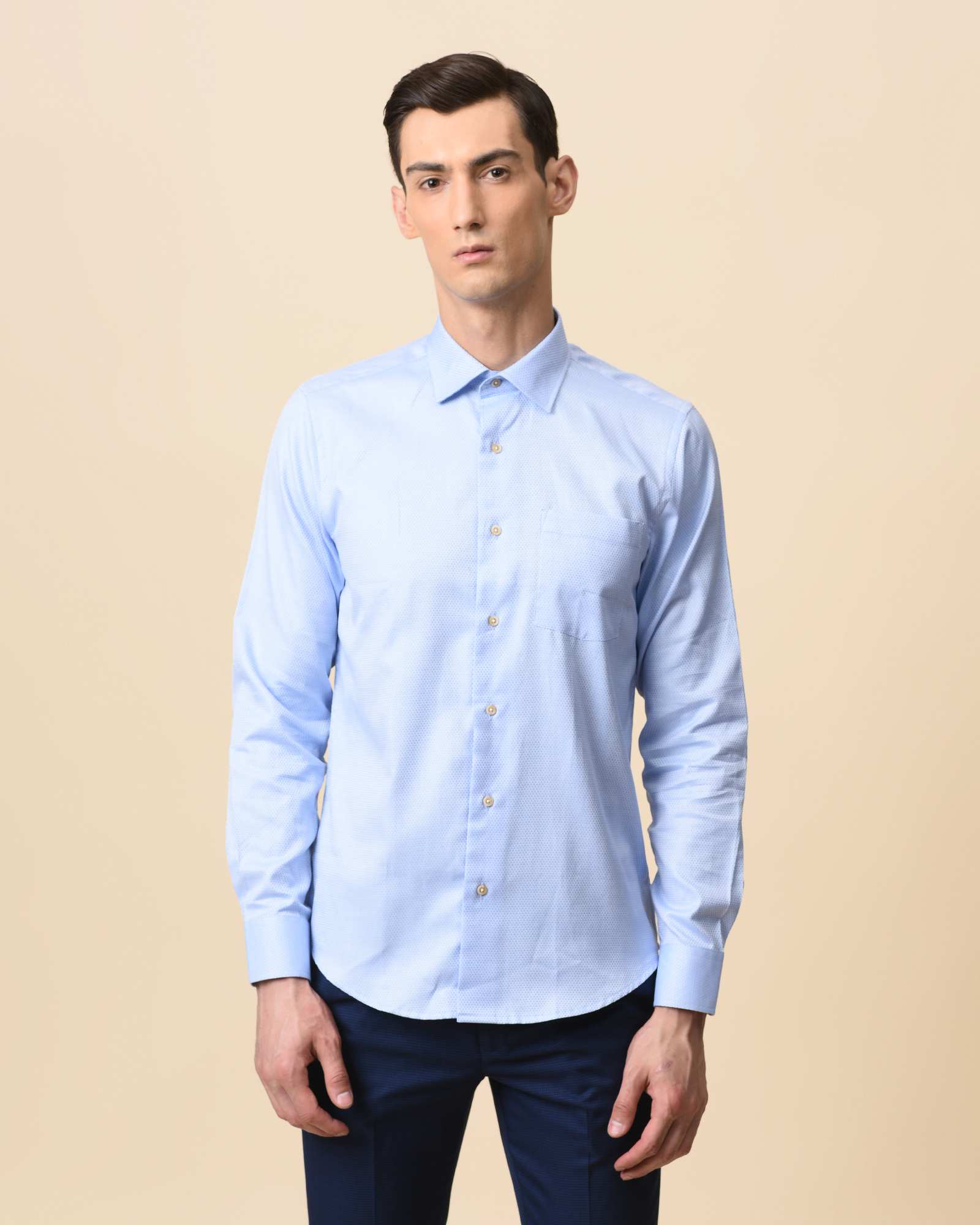 Double Ply Slim Fit Dobby Shirt