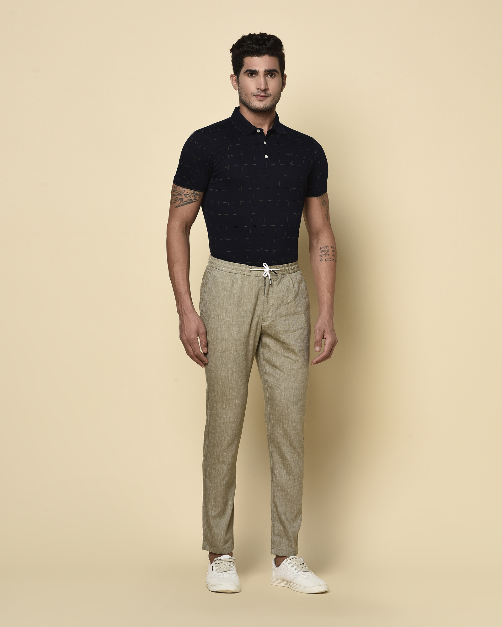 Cotton Linen Jogger In Comfort Fit