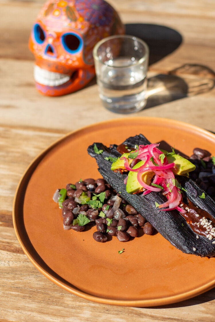 MÍRAME - Rabbit Tamales with Mole Poblano