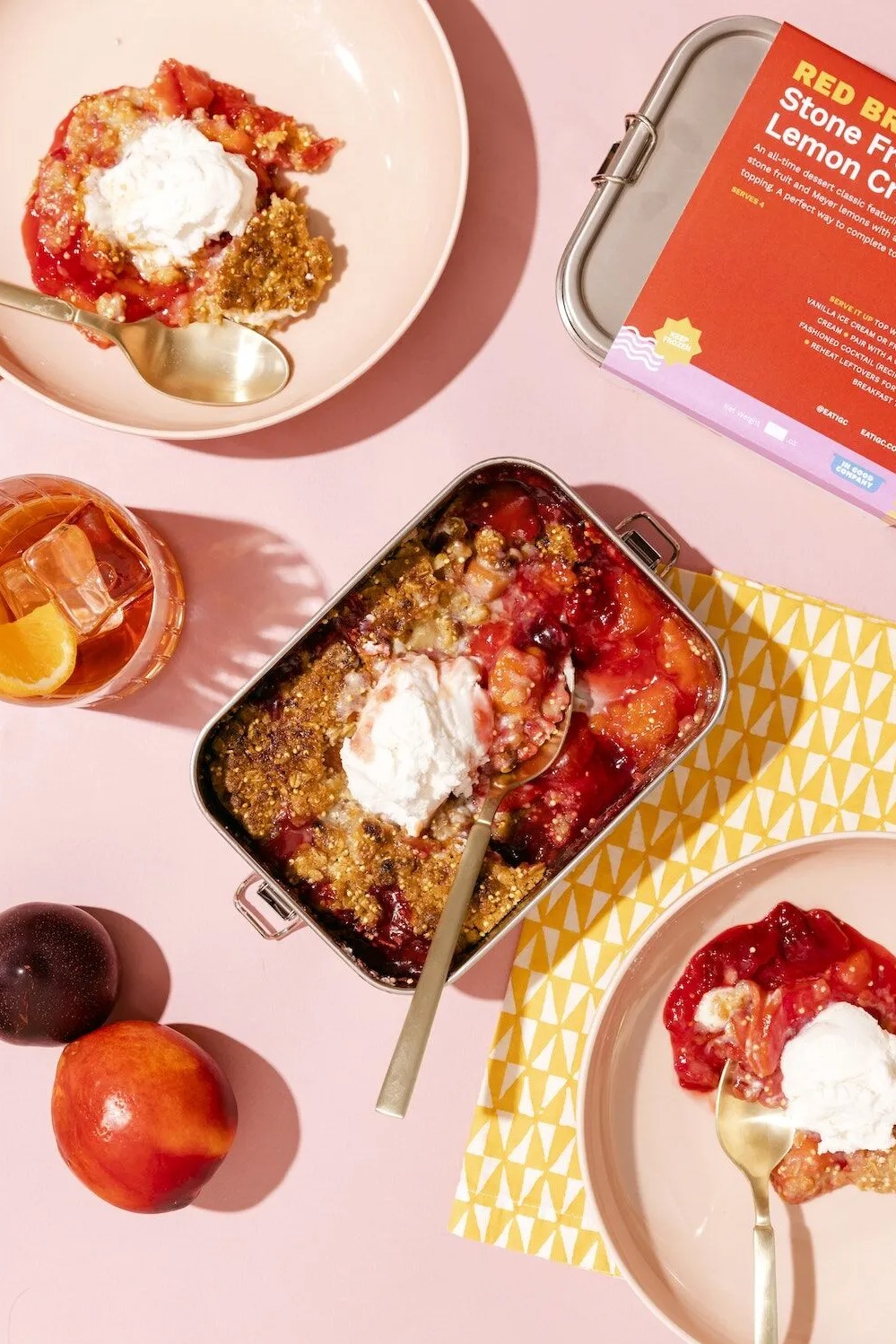 Red Bread Cherry & Peach Crisp