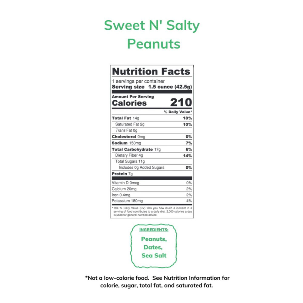 Sweet N' Salty Date Glazed Peanuts 1.5oz -  20 pack