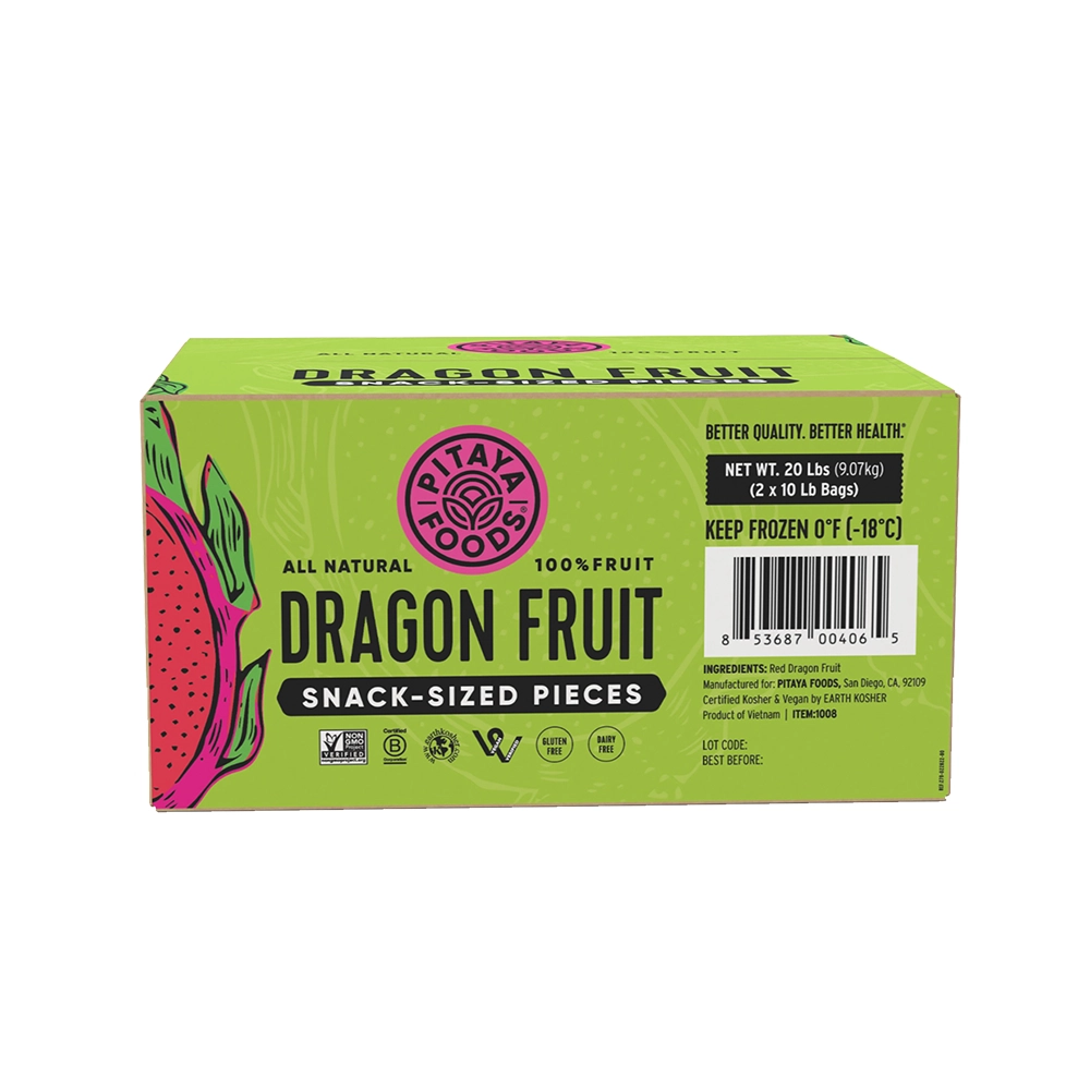 All Natural Dragon Fruit Cubes - 20 lbs bulk