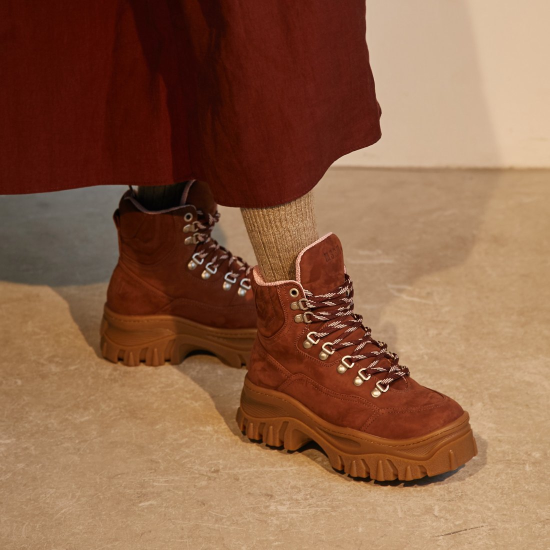 Бордовые ботинки из нубука - Image 5 of 5