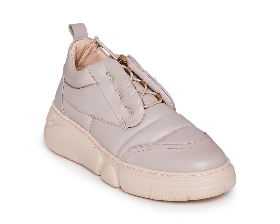 Бежевые кожаные кроссовки - Image 2 of 4