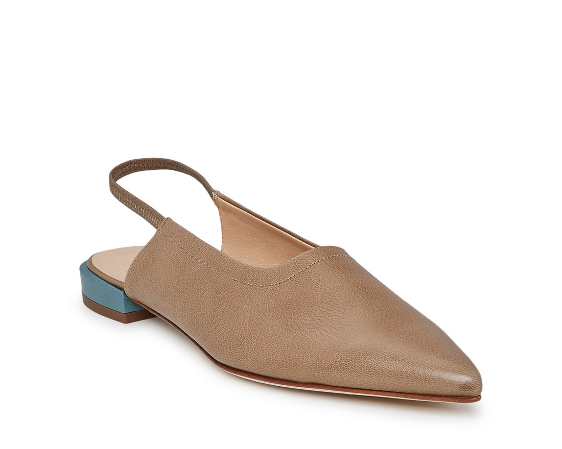 Темно-бежевые кожаные балетки - Image 2 of 4