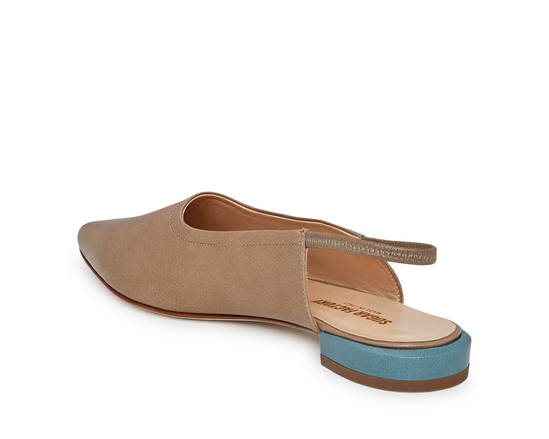 Темно-бежевые кожаные балетки - Image 3 of 4