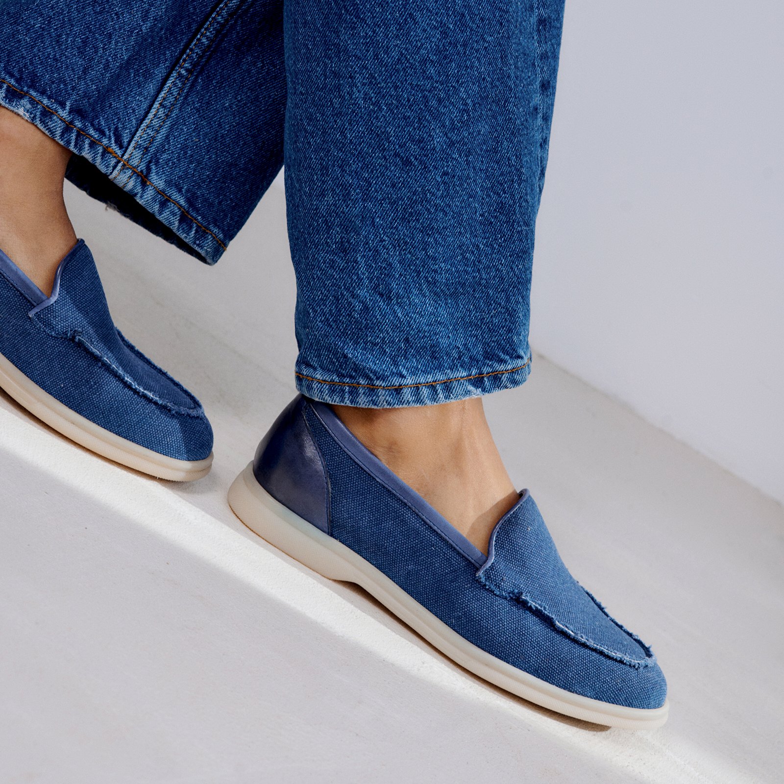 Синие текстильные лоферы - Image 5 of 5