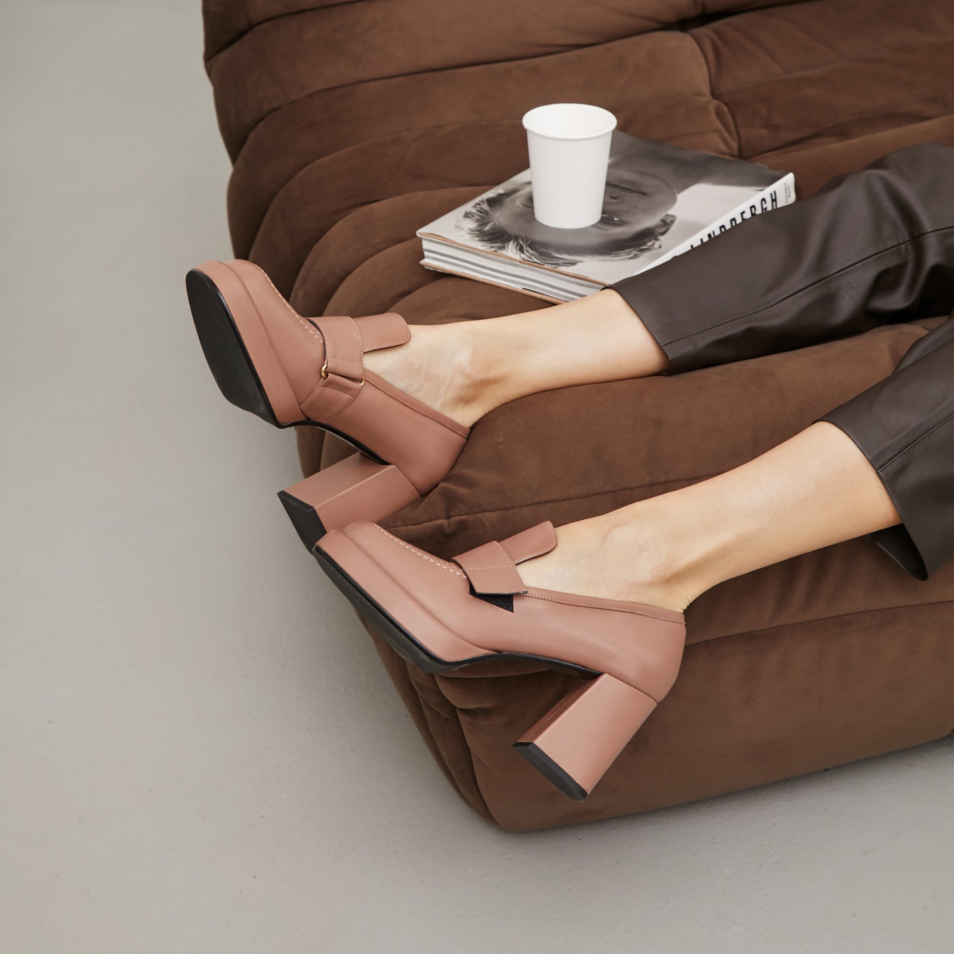 Пудрово-розовые кожаные туфли - Image 5 of 5