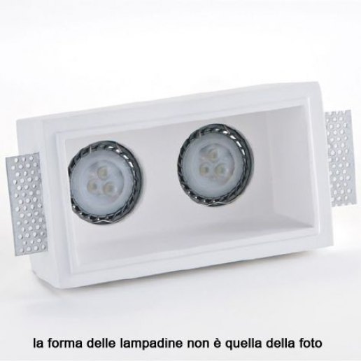 Immagine per Faretto incasso in gesso a rasare 175x100mm LED 2 x 7W (lampadine incluse) – OLUX ILLUMINAZIONE