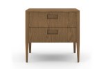Ozzy Oak Bedside Table 50cm, Two Drawer / 1 Preview