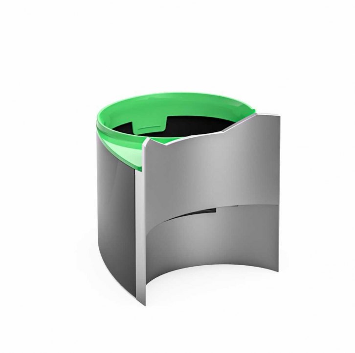 Residue bin with lid