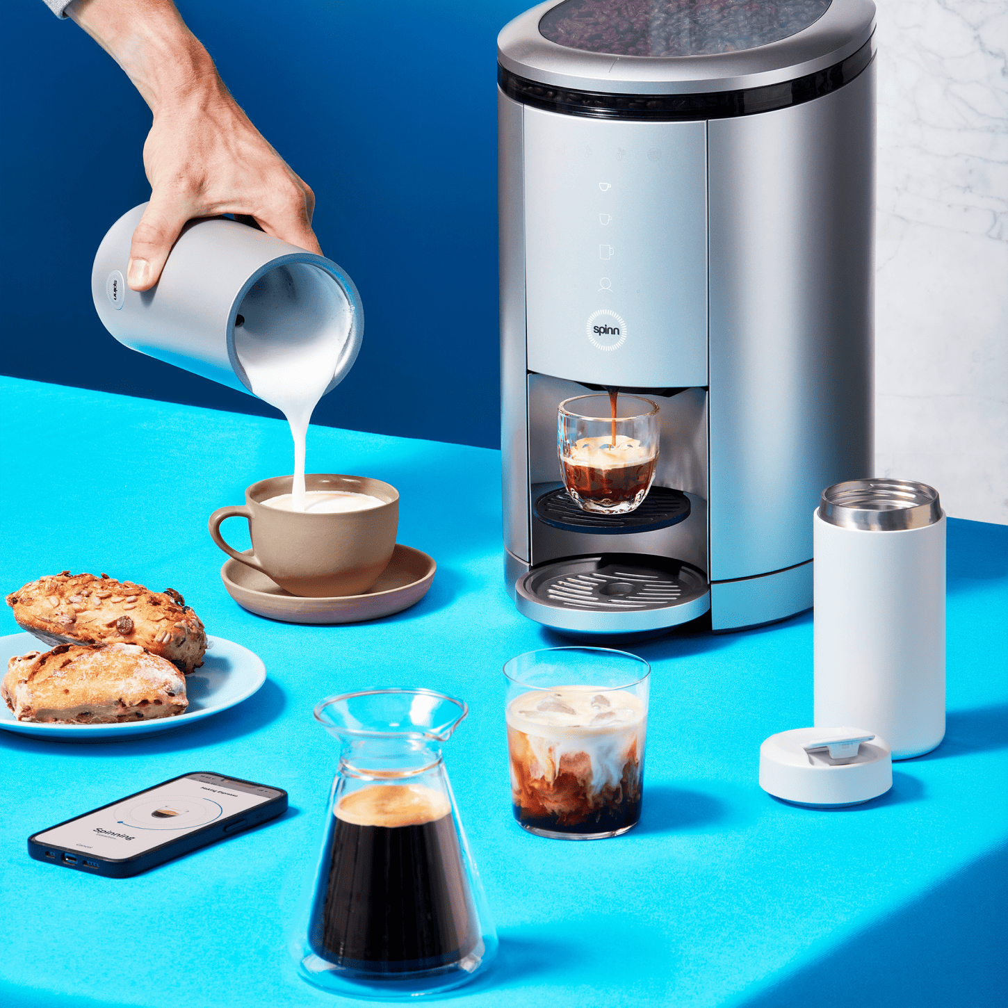 SPINN Espresso & Coffee Machine, Smart WiFi Automatic Coffee Maker, Cold  Brew & Espresso Machine Combo with Programmable Centrifugal Brewing 