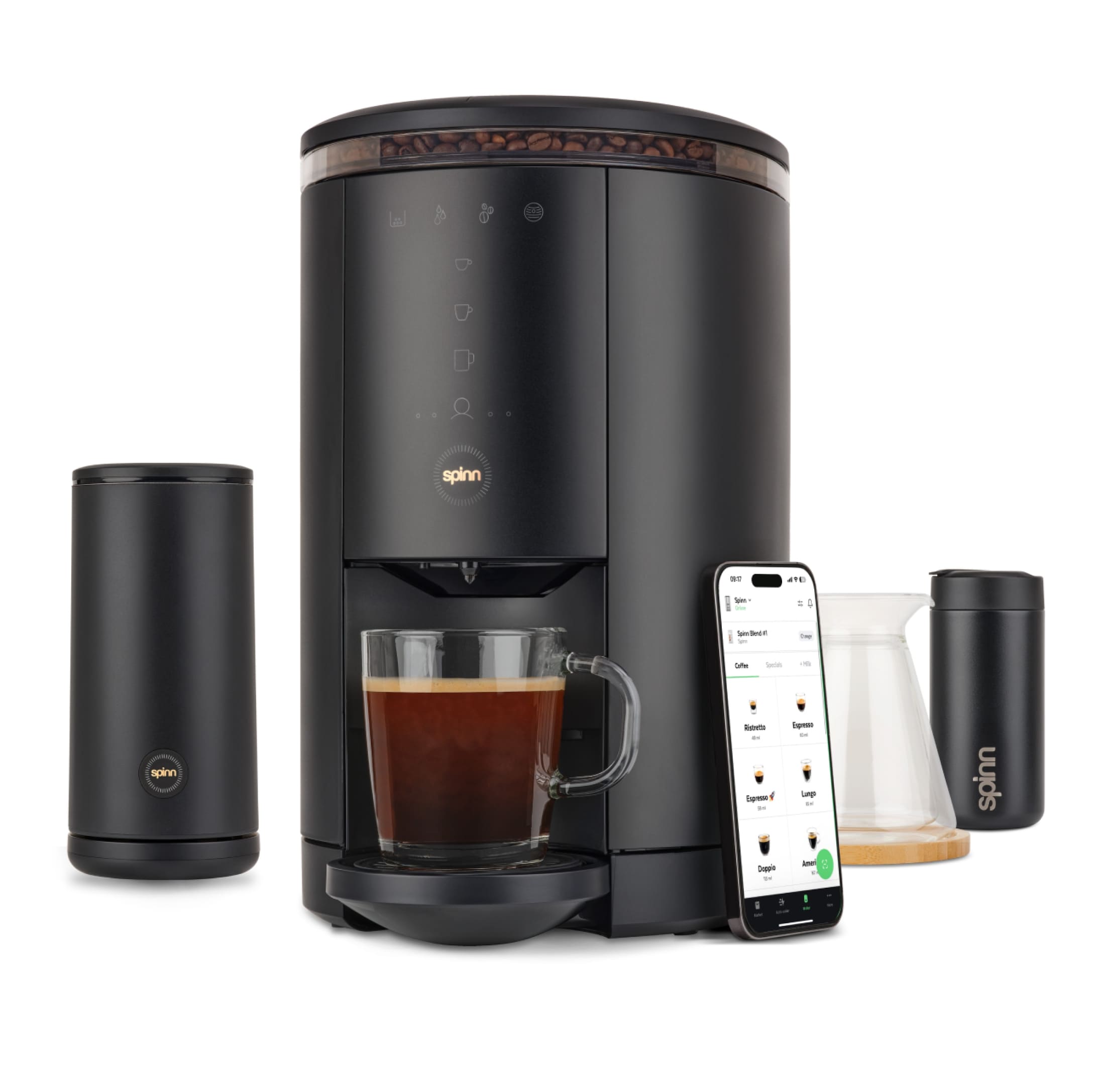 SPINN Espresso & Coffee Machine, Smart WiFi Automatic Coffee Maker, Cold  Brew & Espresso Machine Combo with Programmable Centrifugal Brewing 