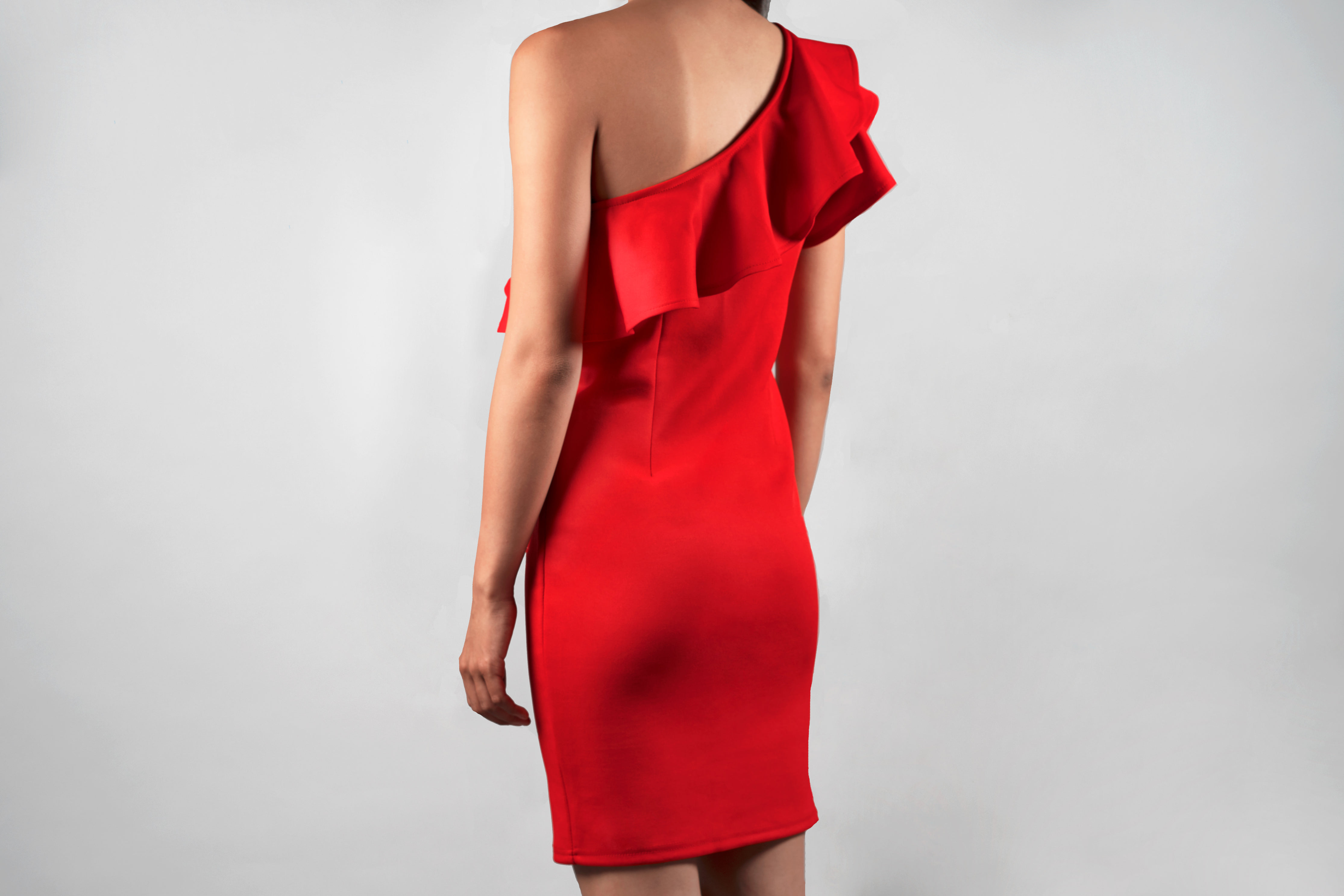 Red Cocktail Dress Off Shoulder