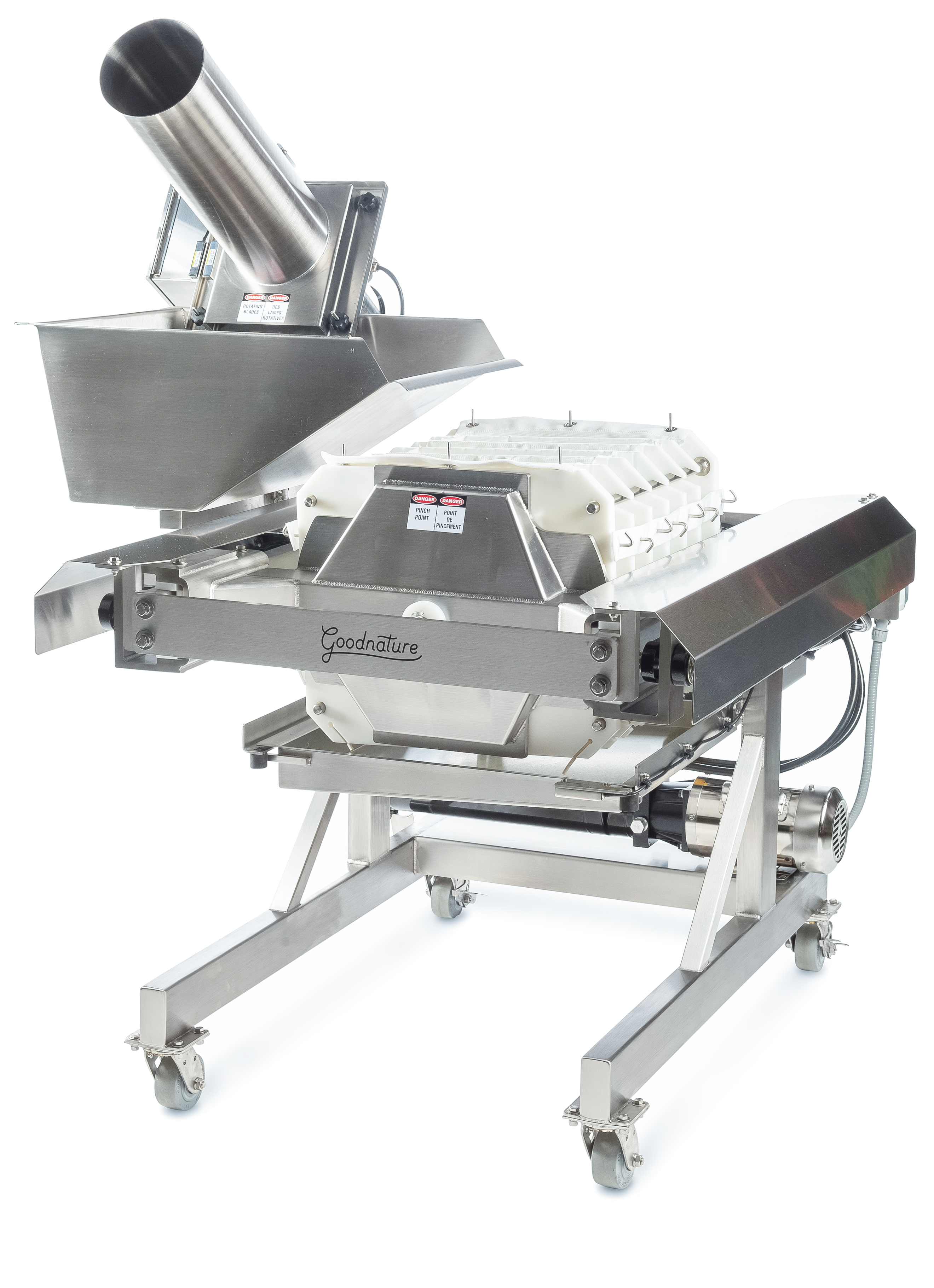 The X-6 contains six X-1 sized press bags, ramping up your commercial juice and cider production. Capable of producing 40 &ndash; 100 US gallons per hour (150 &ndash; 380 liters), the X-6 &nbsp;can make 400 &ndash; 1,000 twelve ounce bottles an hour. Used by cold press juice and cider producers, nut milk producers, and kombucha producers worldwide.