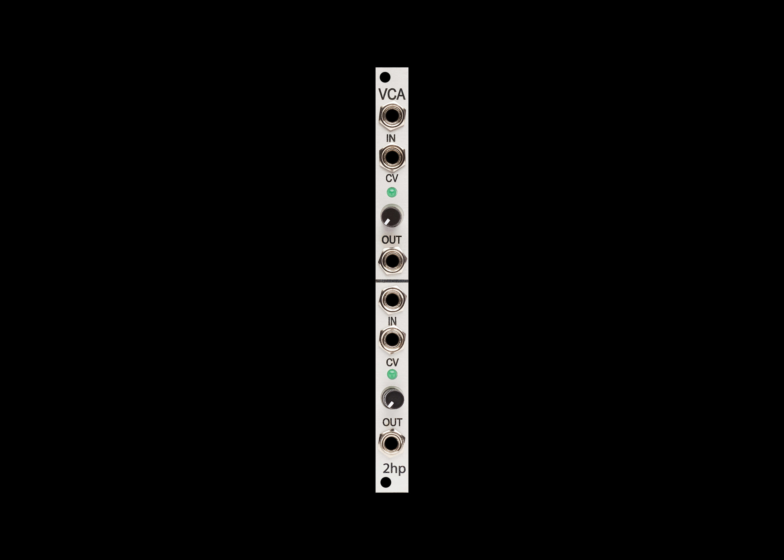 2HP VCA, you can't have too many VCAs so take a small and cheap one ...