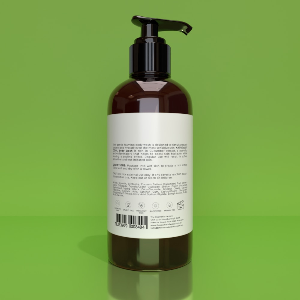 NATURALLY COOL BODY WASH - Gently cleanses and calms the skin with natural extract