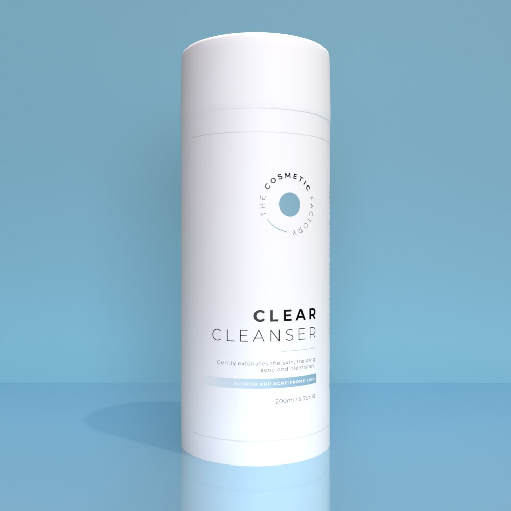 CLEAR CLEANSER - Gently exfoliates the skin, treating acne and blemishes