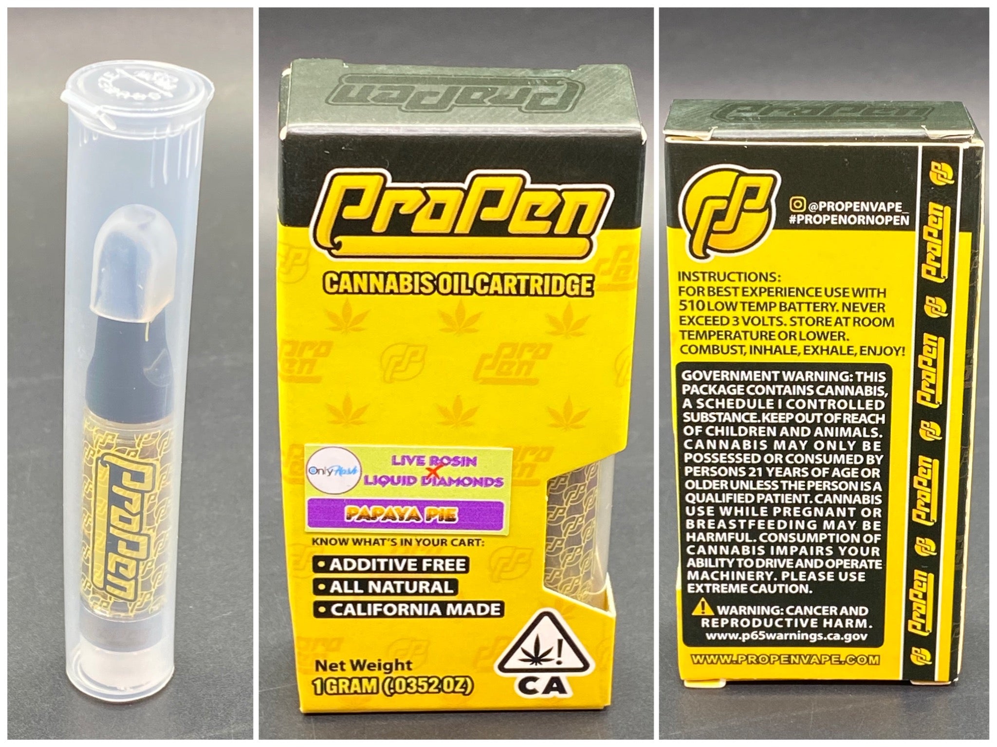 Papaya Pie 1g live rosin cart The Gas Station