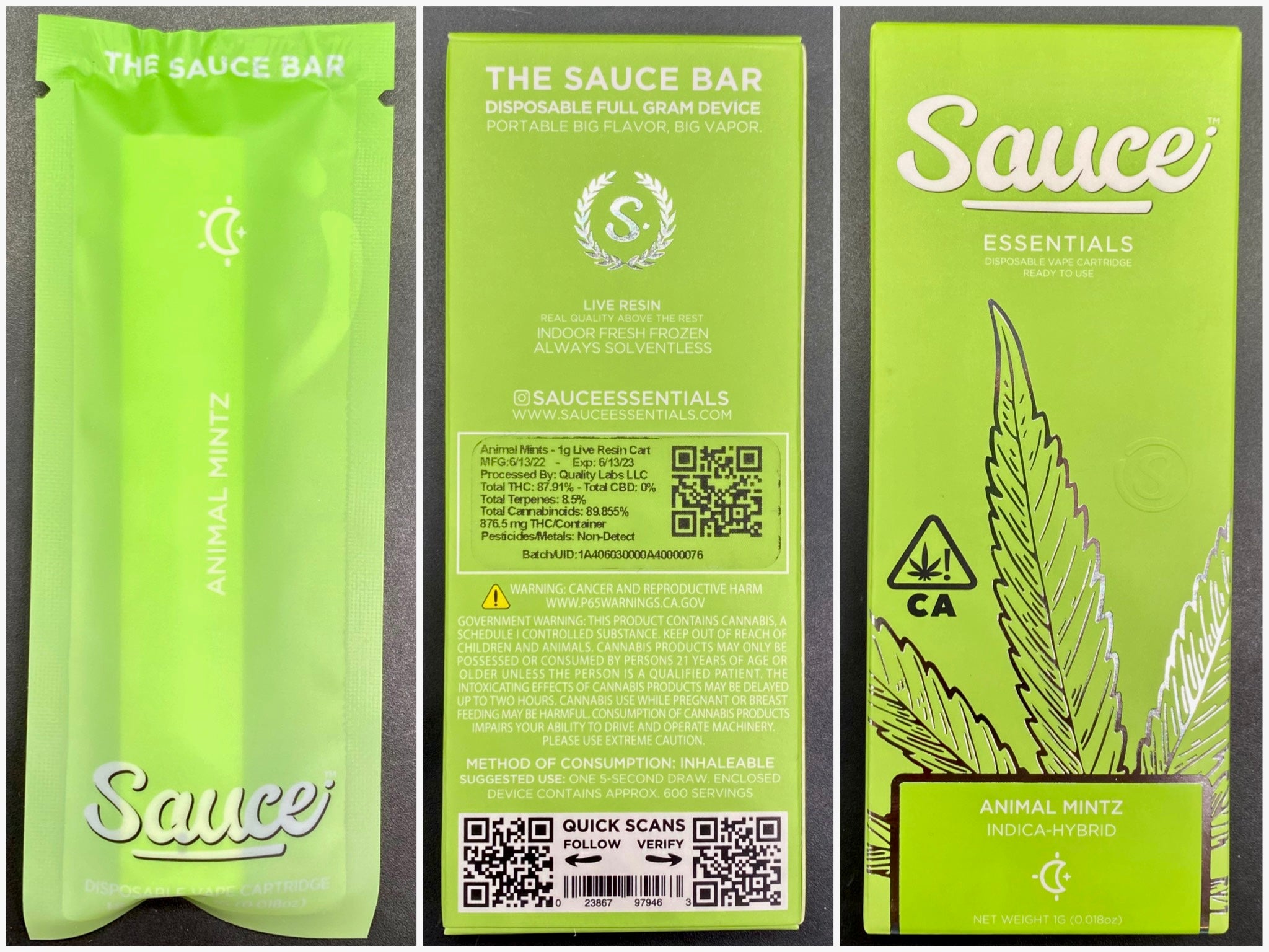 Animal Mintz 1g live resin disposable [Sauce Essentials] The Gas Station