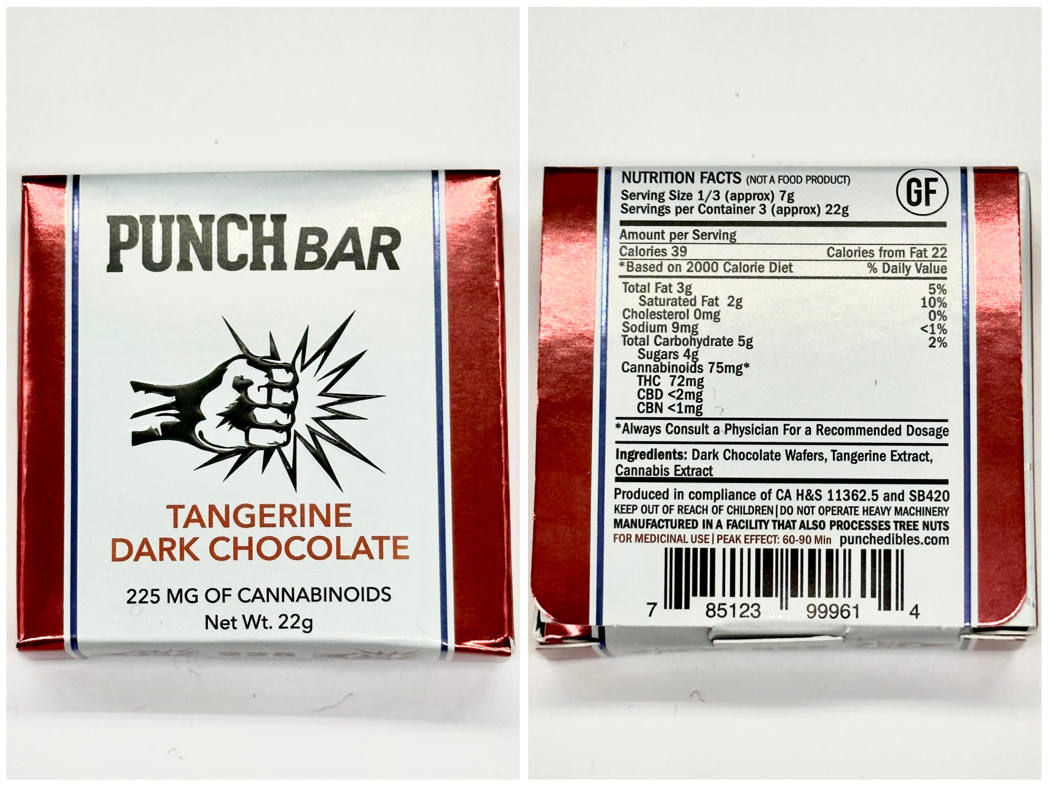 Tangerine Dark Choclate 225mg [Punch Edibles] thegasstation