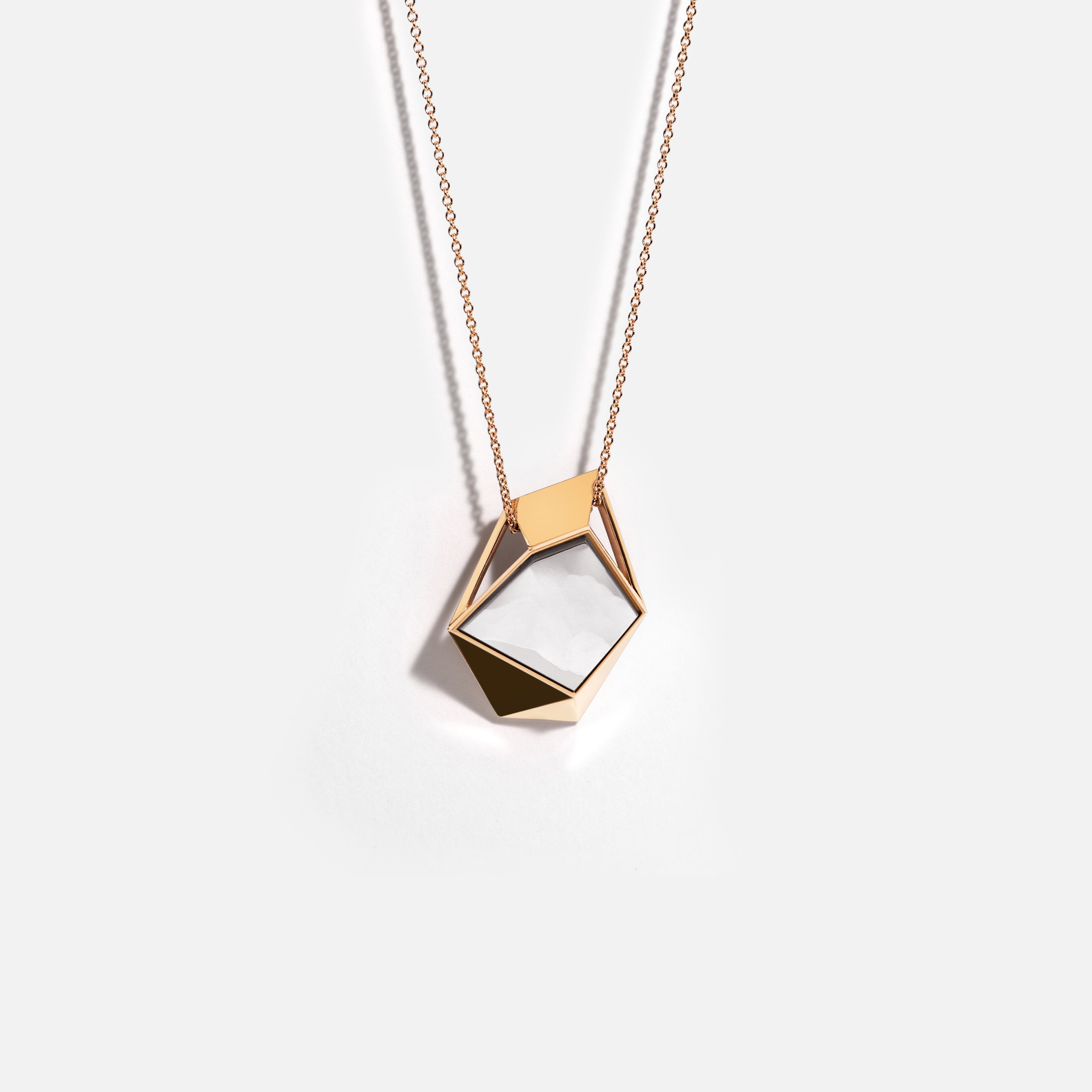 18k Recycled Gold Pendant Necklace with your Secret Message in Light