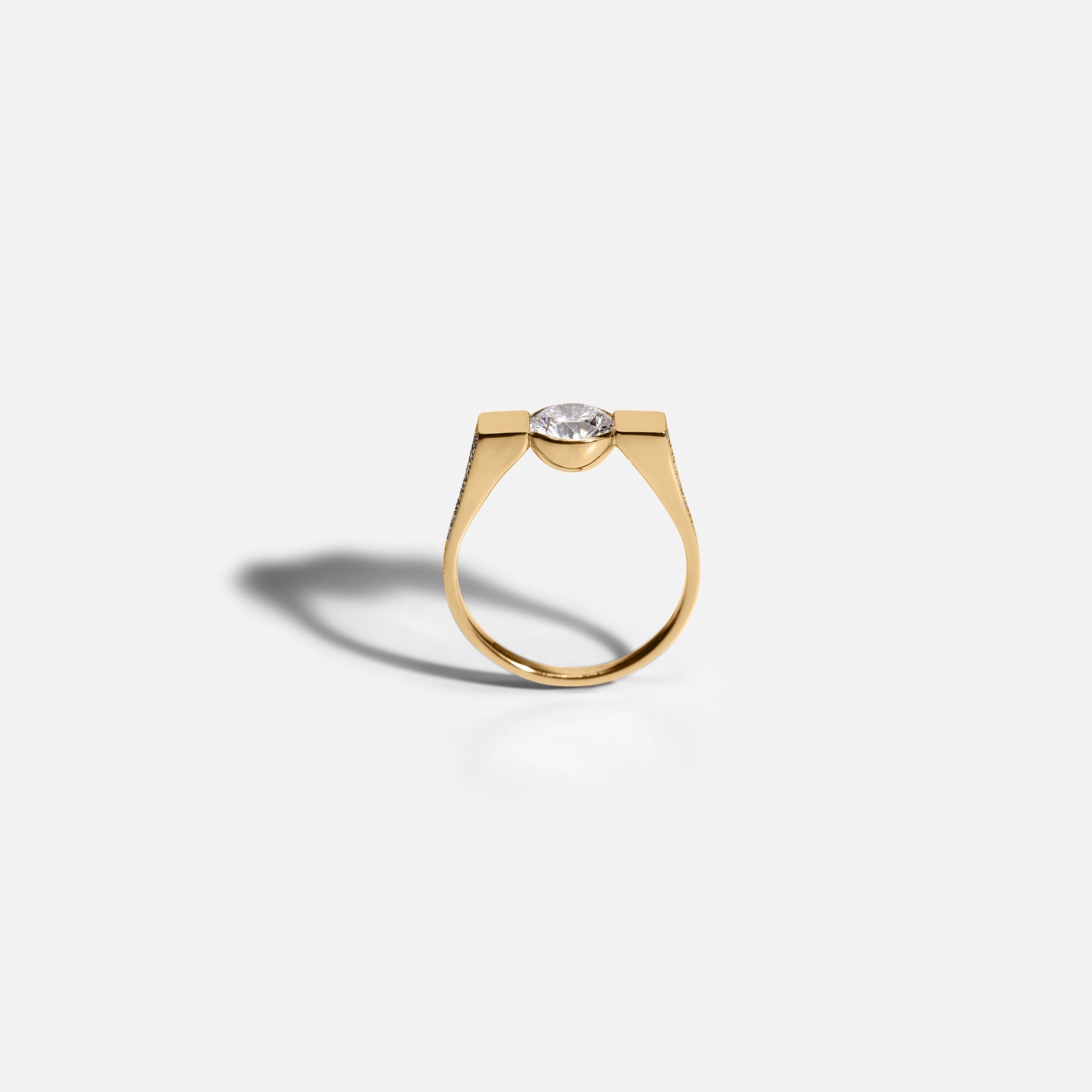 18k Recycled Gold and Lab Grown Diamonds Ring with your Secret Message in Light