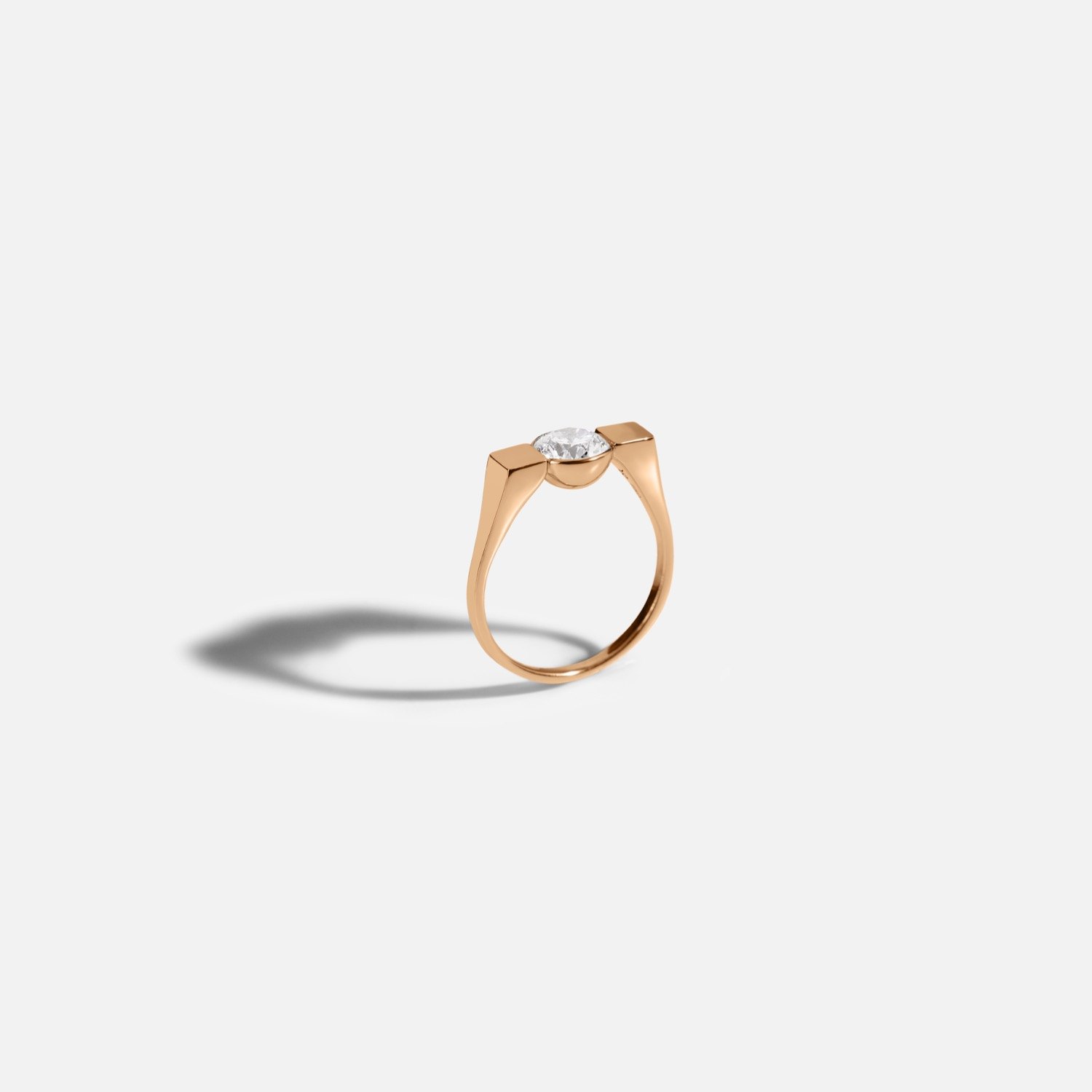 18k Recycled Gold and Lab Grown Diamond Ring with your Secret Message in Light