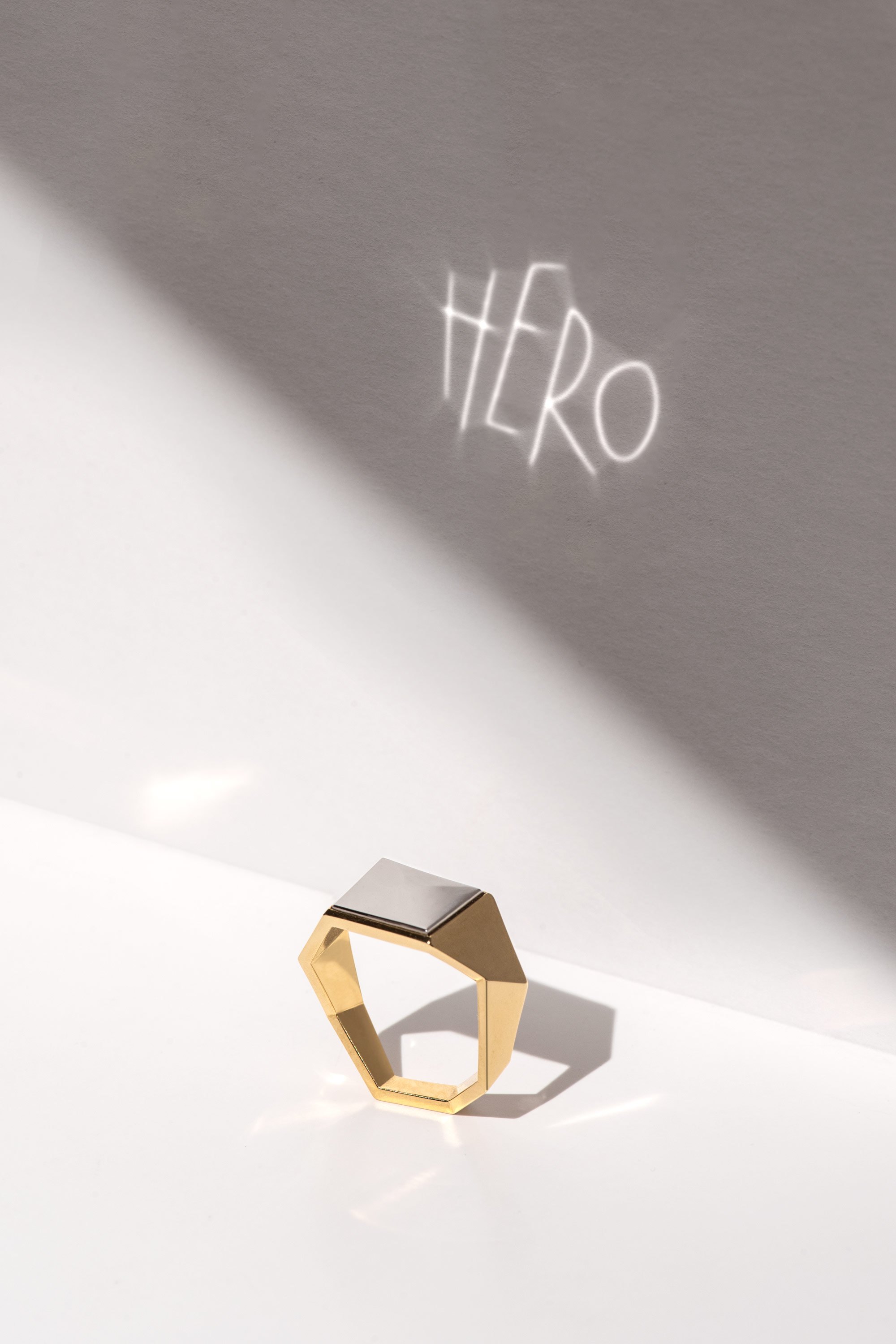 18k Recycled Gold Ring with your Secret Message in Light