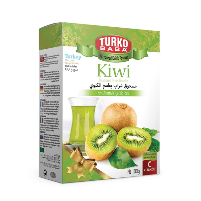 Turkobaba Turkish Kiwi Flavored Powder Drink 300 G / 10.58 Oz