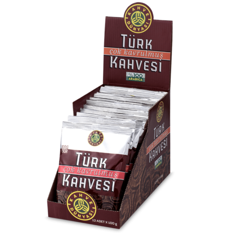 Kahve Dünyası Extra Roasted Turkish Coffee 100 g / 3.53 oz * 12 Pack 