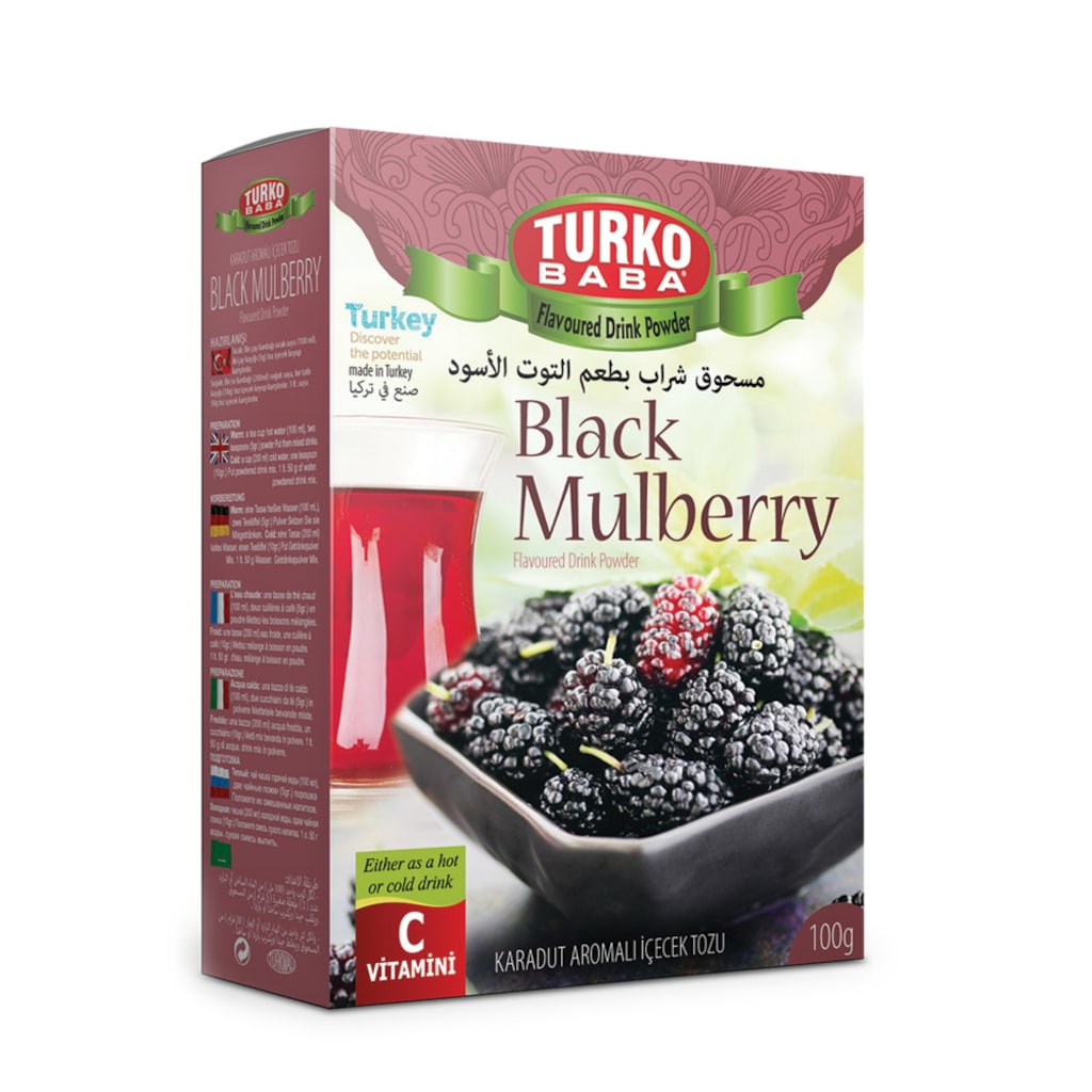 Turkobaba Turkish Black Mulberry Flavored Powder Drink 300 G / 10.58 Oz