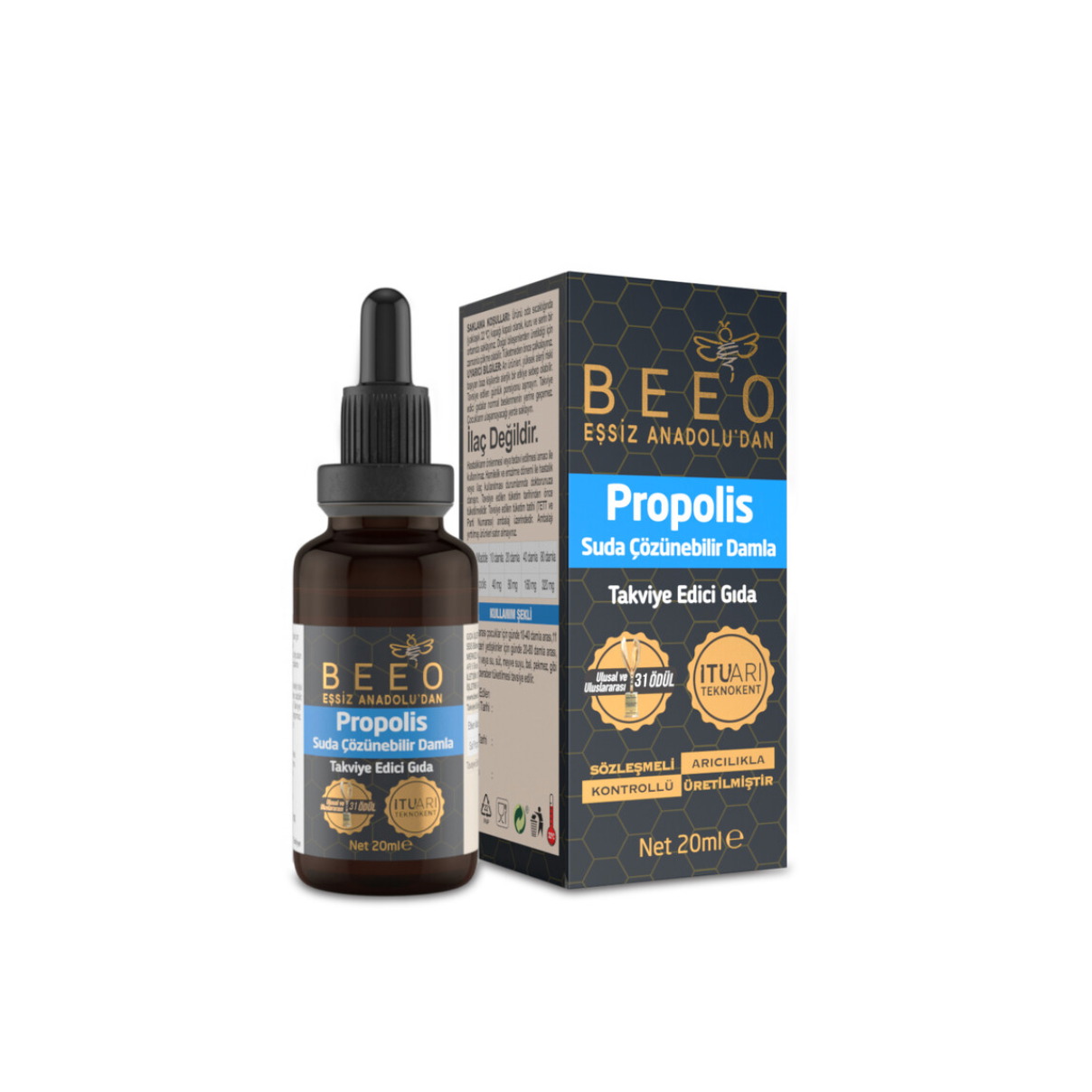 Bee'o Propolis Water Soluble Drops 20 mg