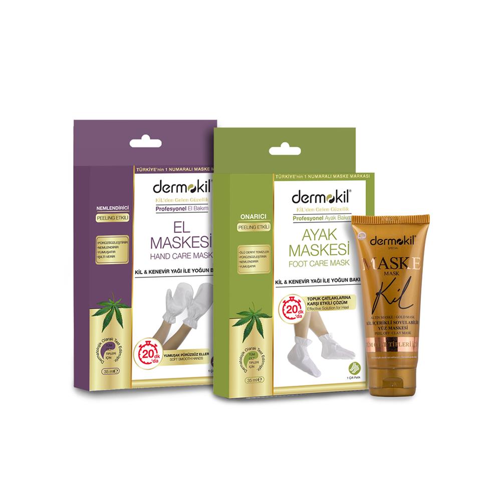 DERMOKIL Body Care Gift Set, Hand Mask, Feet Mask