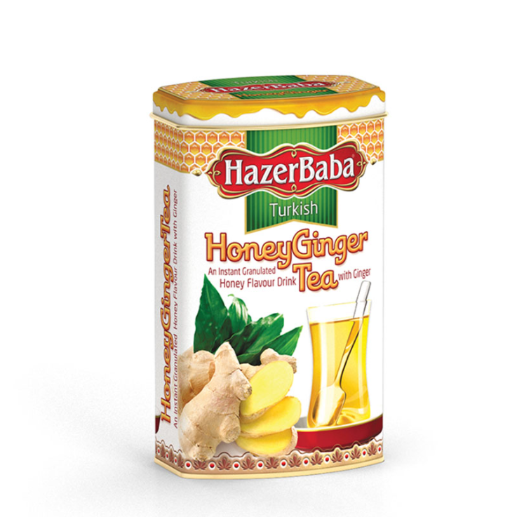 HazerBaba Ginger And Honey Flavor Tea Metal Can 250 g / 8.7 oz