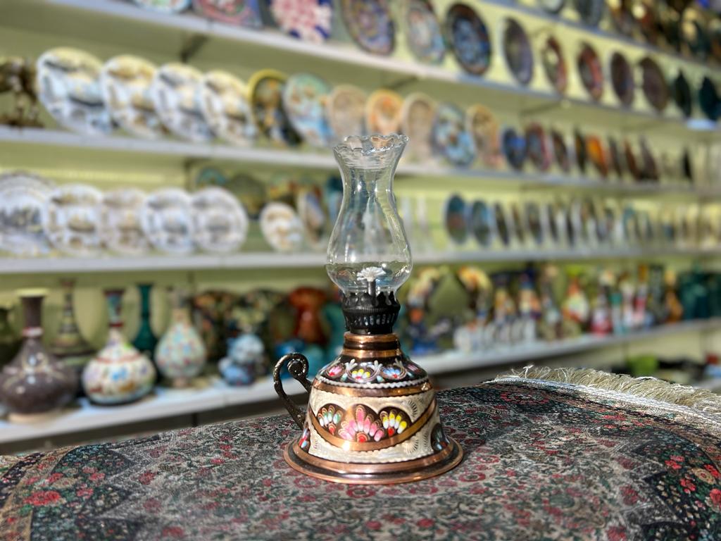 Turkish Copper Lamp, Antique Oil Lamp , Turkish Handmade Engravings , Solid Copper Decoration Lamp