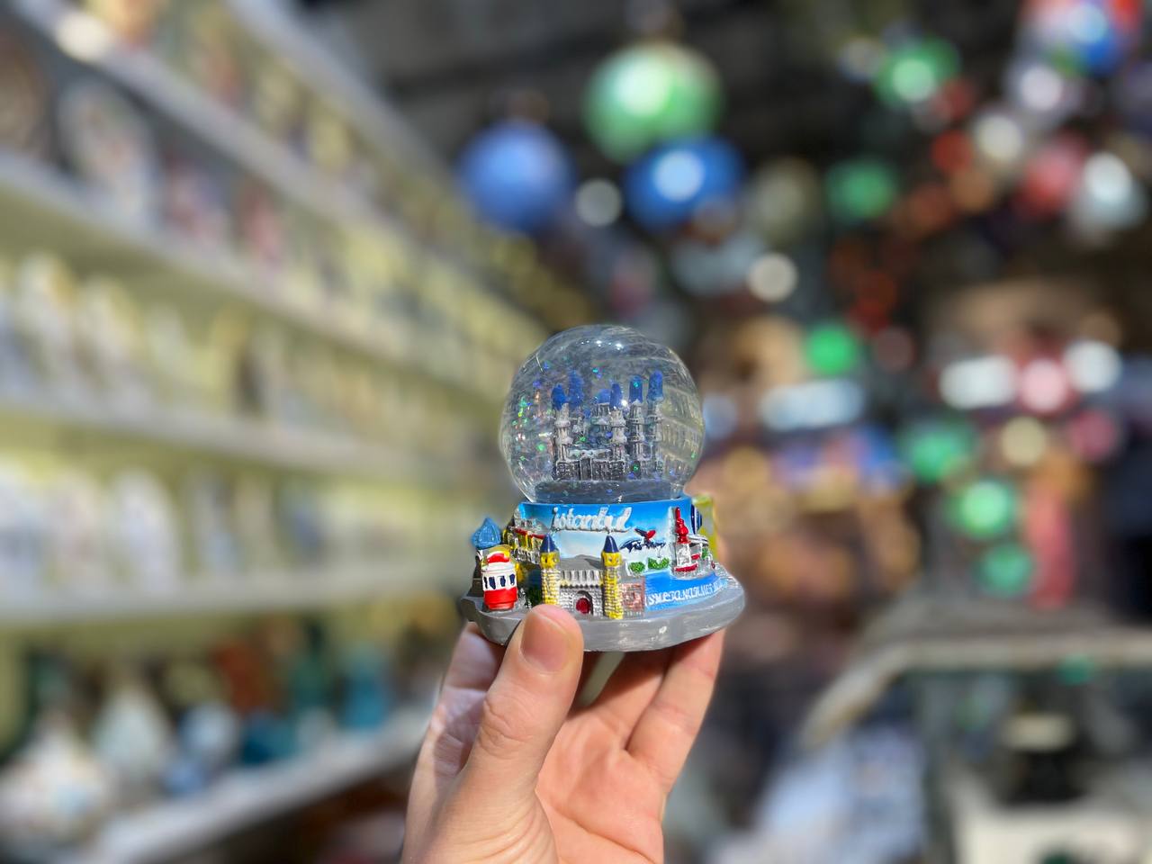 Turkish Handmade Snow Globe, Istanbul old city figure