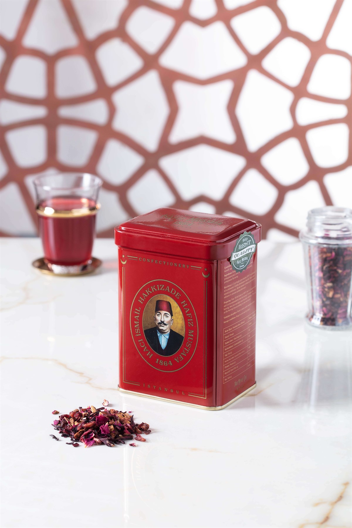 Hafız Mustafa Turkish Pomegranate Tea, Classic Tea Can Box 75 G / 2.65 Oz
