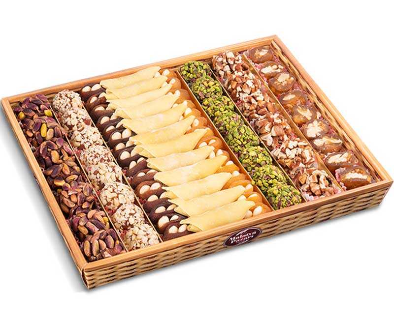 Malatya Pazarı Special Turkish Delight And Dried Fruit Mix, Stuffed And Covered With Nuts