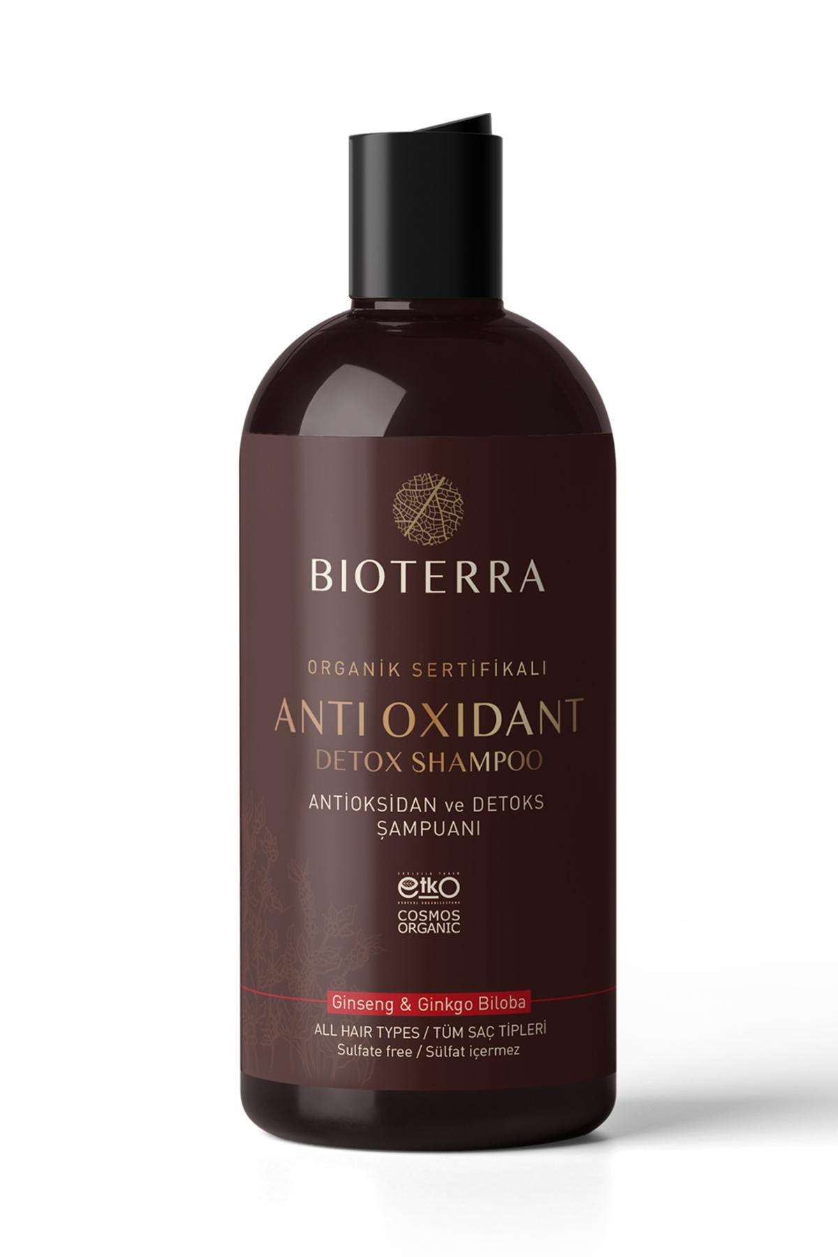 Detox Anti Oxidant Shampoo 400 ml, Bioterra Organic Ginseng Shampoo
