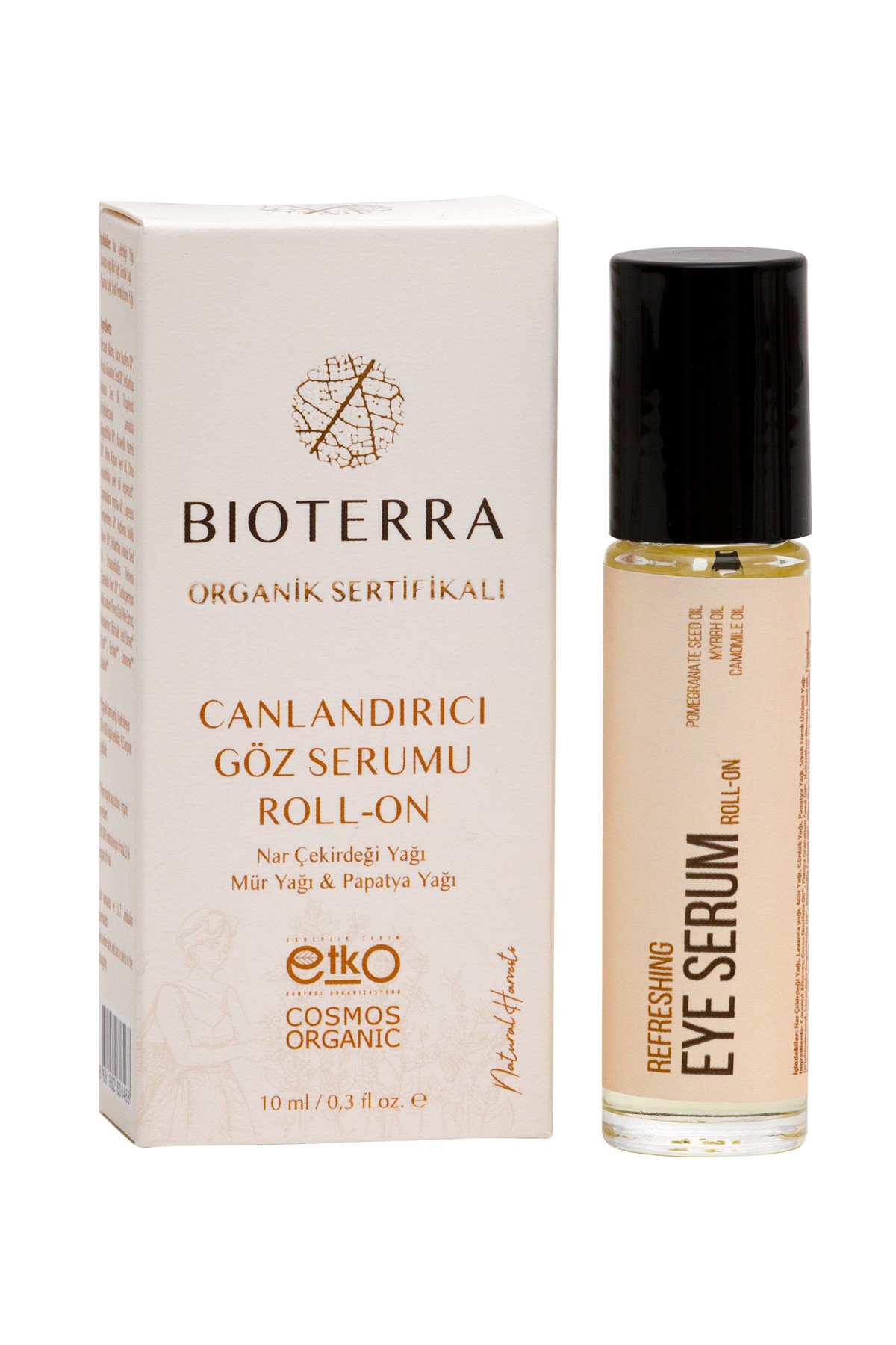 Bioterra Organic Serum With Pomegranate Seed Oil, Refreshing The Skin Around The Eye Serum Roll-On 10 ml