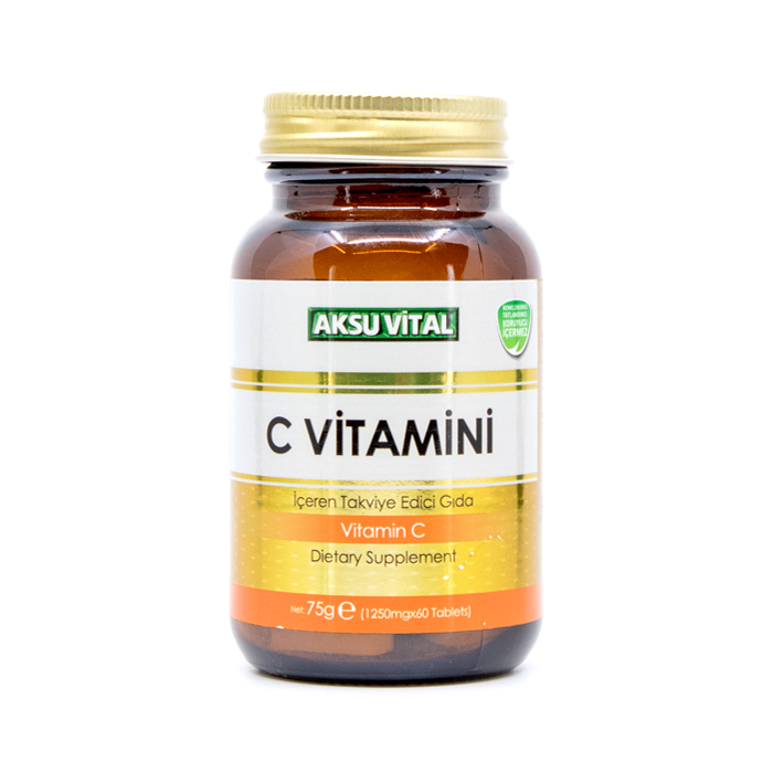 Vitamin C Skin Strengthener 60 Tablets 1250 mg Dietary Supplements, Turkish Organic Product