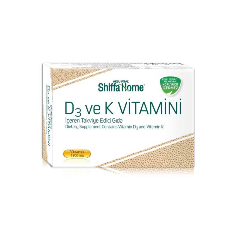 General Energy Provider Vitamins D3 and K2 1300 mg Soft Gel, Dietary Supplements, Turkish Organic Product