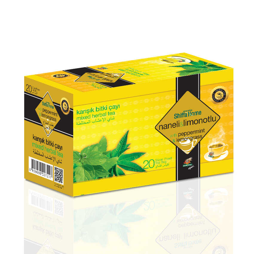 Mint Lemongrass Tea, Mixed Herbal Tea 20 Bags, Organic Tea, Natural Products, Turkish Product