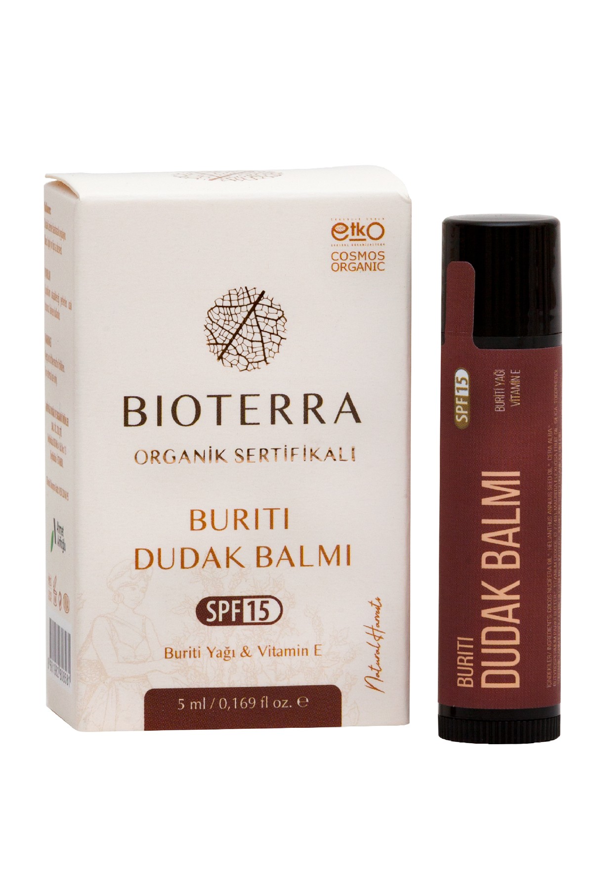 Lip Balm 5 ml, Bioterra Organic Buriti Lip Balm For Dehydrated lips