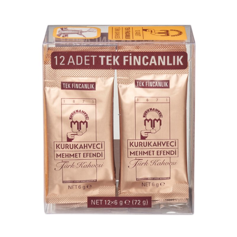 Kurukahveci Mehmet Efendi Single Cup Turkish Coffee 12 Pieces 6 g / 0.21 oz