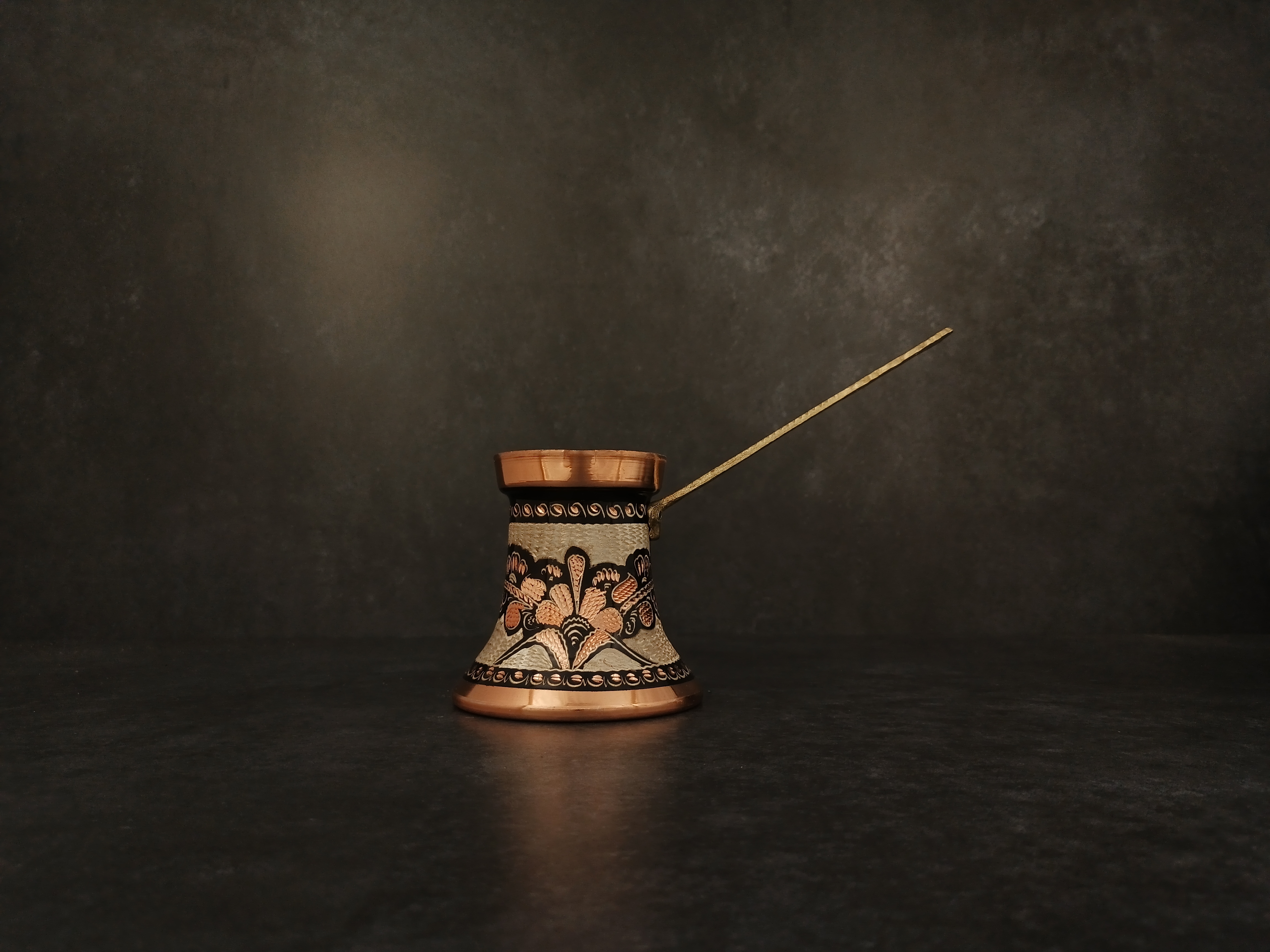 Turkish Handmade Coffee pot, Original Solid Engraved Copper, Ottoman Designs 