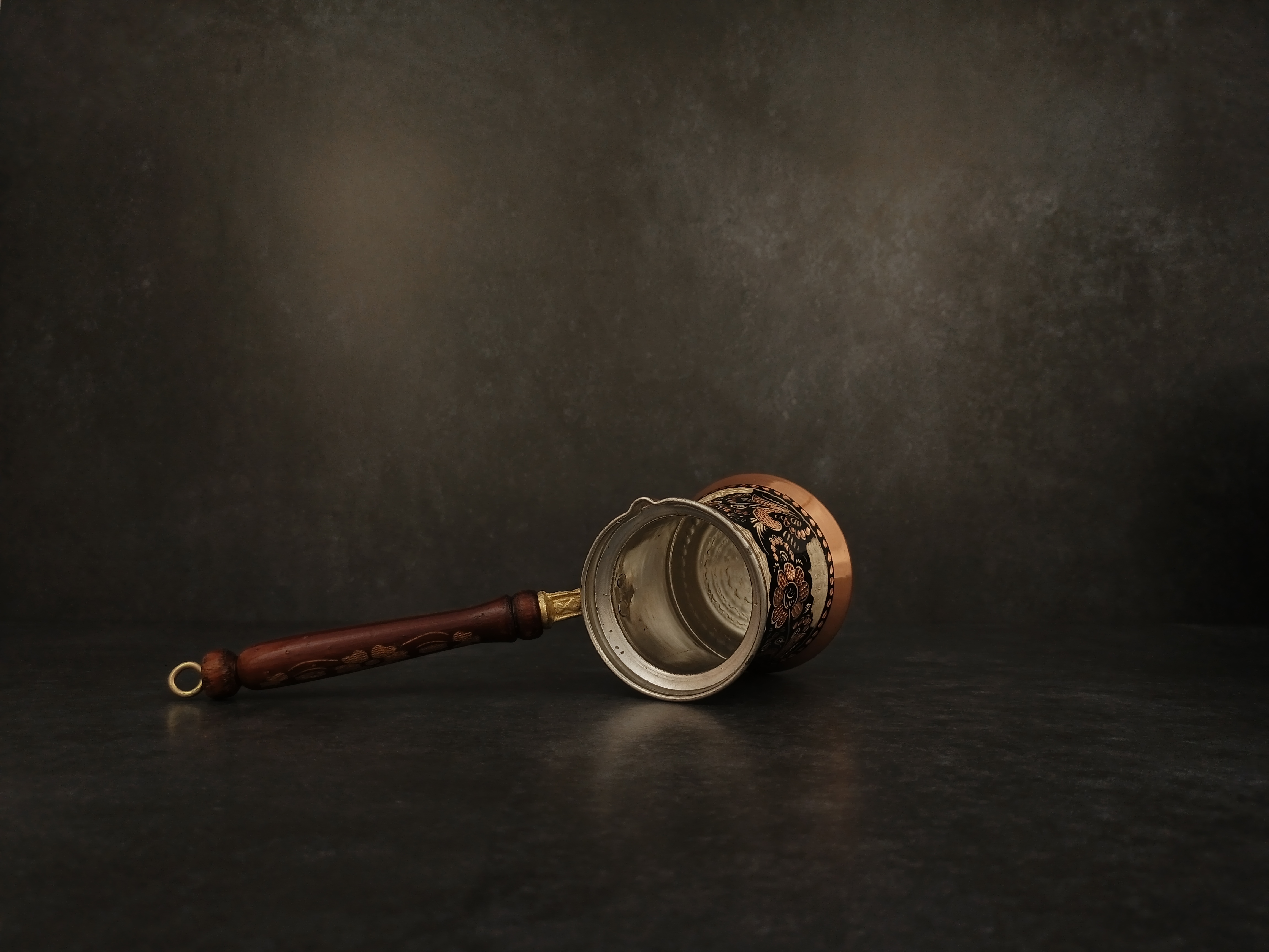 Turkish Handmade Coffee pot, Coffee Maker, Vintage Design Copper Coffee Pot, Wooden Hand 